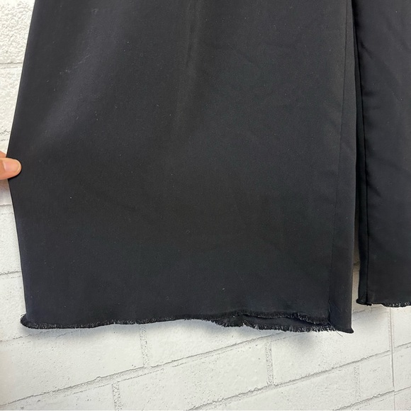 Monot Wide Leg Pants Black Crepe Size 2 Pleated Pockets Made in NYC - Picture 9 of 13